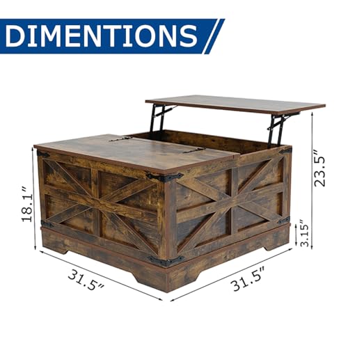 Brown Coffee Table with Storage