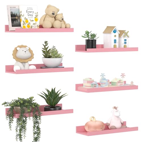 Floating Shelves for Wall Decor and Storage (6 Count)