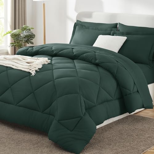 Full Comforter Set 82"x86" Forest Green