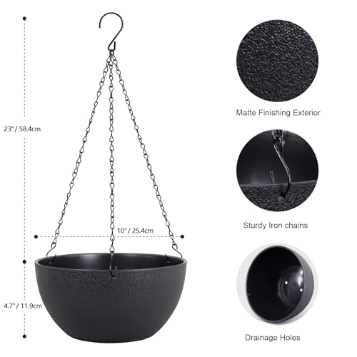10 inch Hanging Planters for Indoor Outdoor Plants (2 Count)