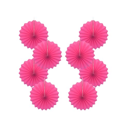 Hot Pink Party Decorations Hot Pink Hanging Paper Round Fans Bulk 12inch