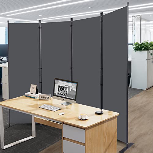 Room Divider 4 Panel Folding Privacy Screens with Wider Feet