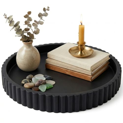 Black Round Tray for Home Decor