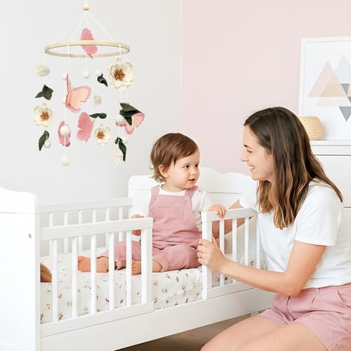 Baby Mobile for Crib Flowers and Butterflies Crib Mobile