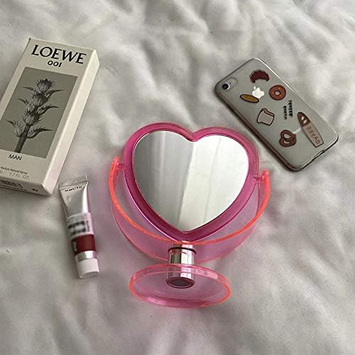 1Pc Acrylic Double Side Makeup Mirror Cute Heart Shaped Cosmetic Mirror