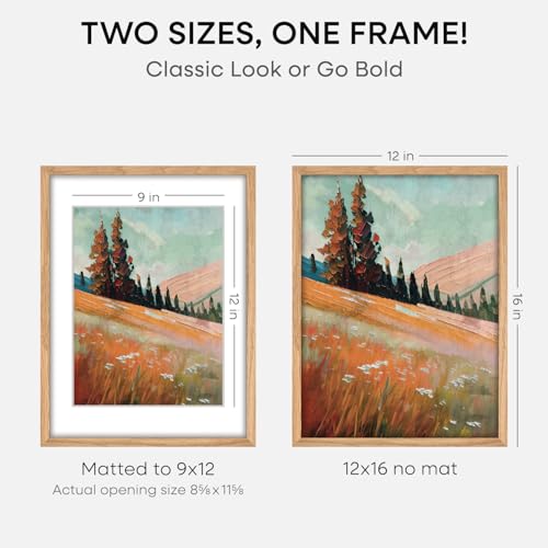 12x16 Natural Oak Picture Frame