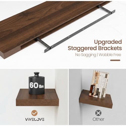 Floating Shelves 9 inch Deep 48”Long Set of 2 (2 Count)
