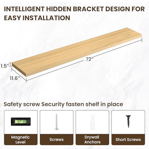 72 inch Floating Shelves for Wall