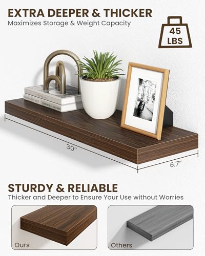 30" Floating Shelves for Wall (2 Count)