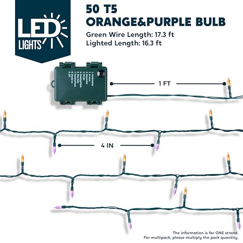 16.3FT Orange&Purple Halloween Lights