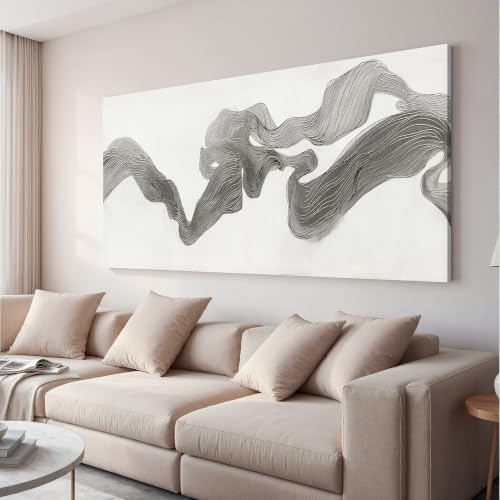 Abstract Wall Art Decor Wall Art Pictures for Living Room Abstract Canvas Art Wall Decor Gray White Wall Art Prints Artwork for Walls Modern Minimalist Wall Art Decorations Home Office Decor 20" X 40"