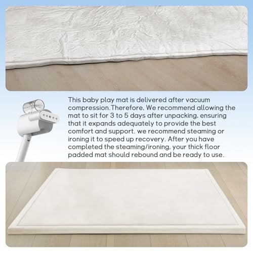 Baby Play Mat for Floor Nursery Rug Muscle Mat Area Rug Playroom Rug 50"x50" Playpen Mat Elastic Foam 1.3" Thick Crawling Mat for Babies