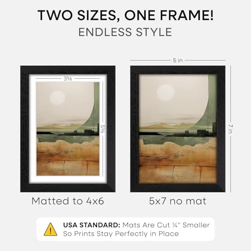 5x7 Black Oak Picture Frame
