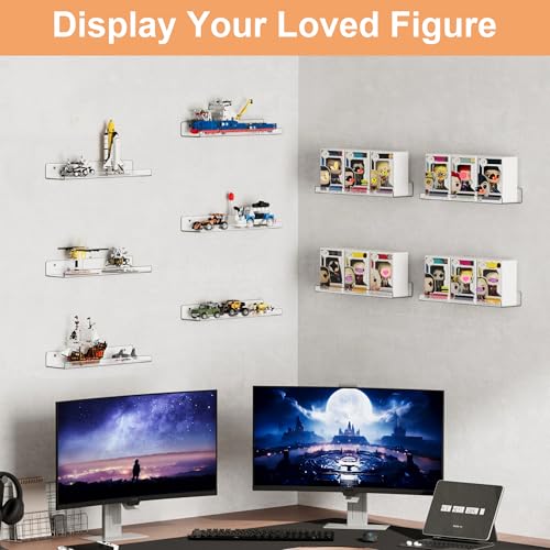 16 Pcs 15" Acrylic Shelves for Wall Storage and Organizer (16 Count)