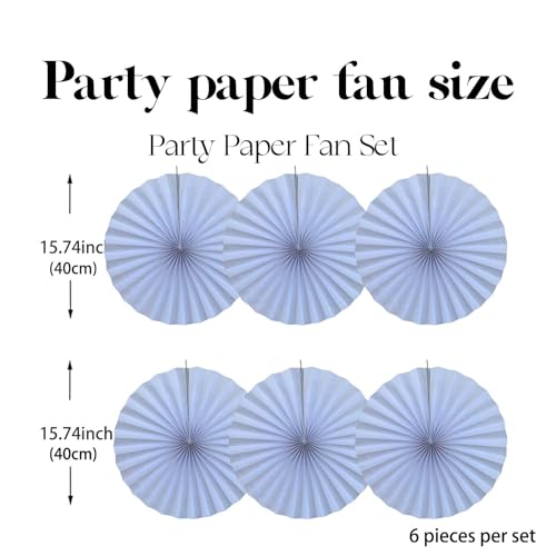 White Party Decorations White Hanging Paper Fans DIY Set 16inch