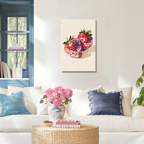 Funky Red Strawberry Disco Wall Art