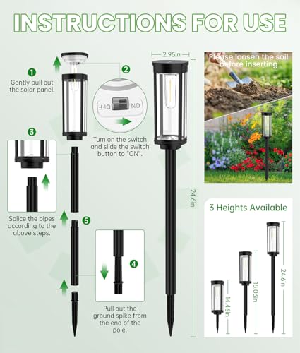 Solar Pathway Lights Outdoor (12 Count)