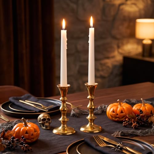 Gold Candle Holders Set of 2 Decorative Centerpiece Table Candlesticks Holders for Taper Candles Home Decor Easter Candle Holders for Dinner Party Wedding Decorations