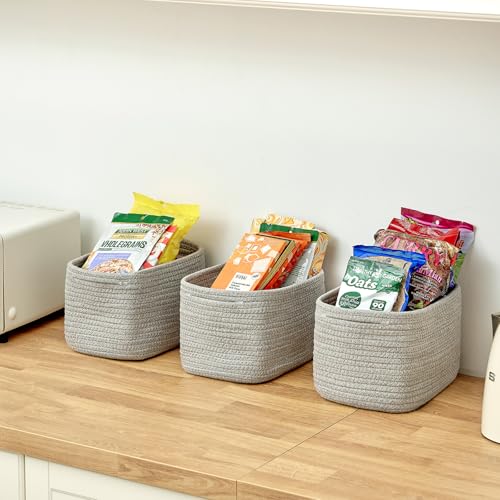 Small Cotton Rope Basket (3 Count)