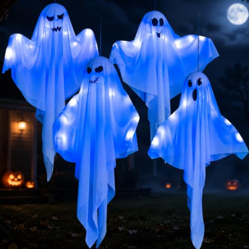 4 Pack Halloween Hanging Ghost Decorations