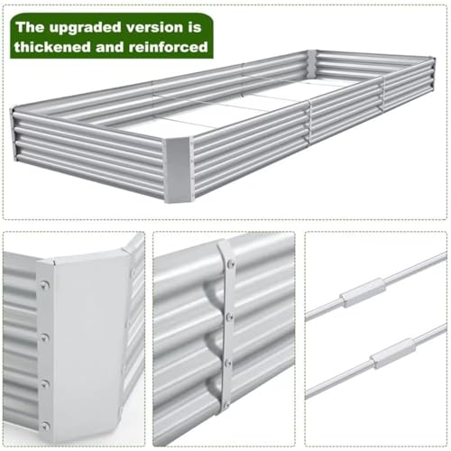 12×4×1ft Galvanized Raised Garden Bed Kit for Vegetables 2 Pack (2 Count)