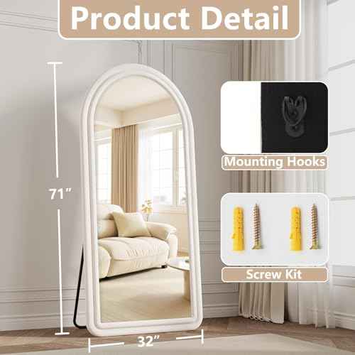 Arched Full Length Mirror 71"x32"
