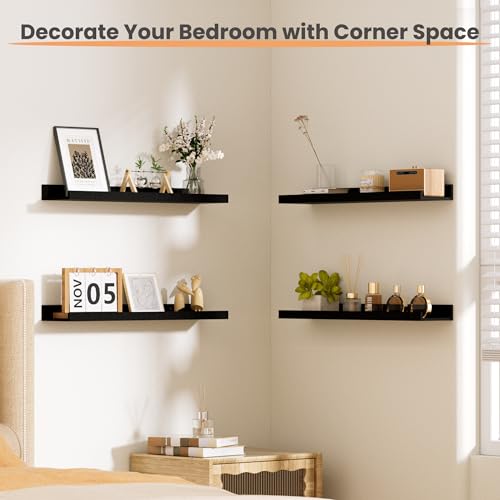 Floating Shelves for Wall Decor and Storage (6 Count)