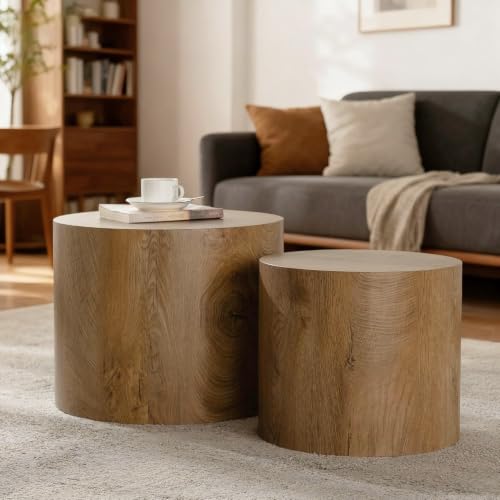 Nesting Round Coffee Table Set of 2