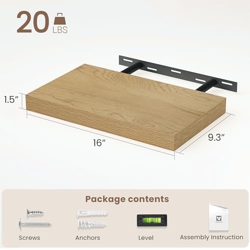 Floating Shelves 9 inch Deep 16”Long Set of 2 (2 Count)