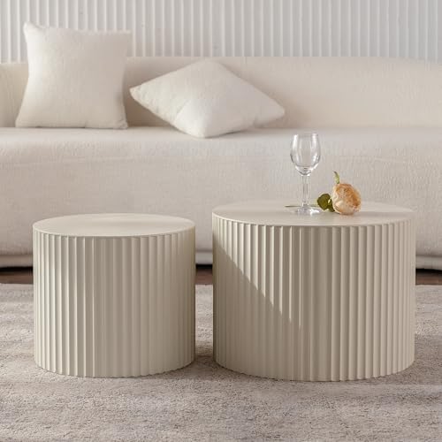 Nesting Round Coffee Table Set of 2 (2 Count)