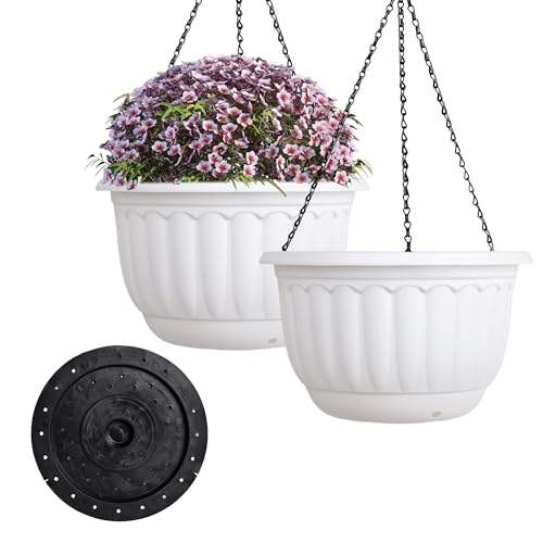 12 Inch Hanging Planters for Outdoor Plants (2 Count)