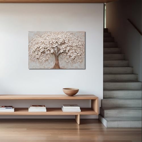 Canvas Wall Art Decor Prints Modern Botanical Wall Art Pictures for Living Room Flower Tree of Life Wall Art Prints Artwork for Walls Bedroom Office Decor 24" X 36"Printed Decorative Painting