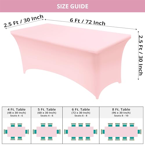 Spandex Table Cloth 2 Pack [6FT (2 Count)