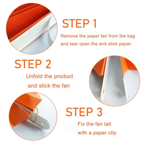 Orange Birthday Decorations DIY Orange Paper Fans Hanging Decoration 16in (30 Count)