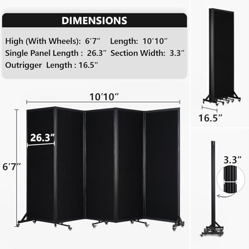 Folding Room Partition (5 Count)
