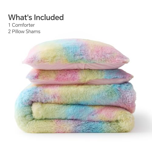 Multi Pink Fluffy Comforter Set Queen