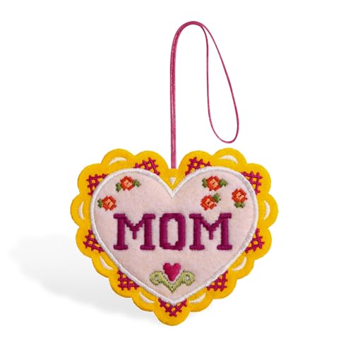 Everyday Handmade Stitched with Love Mom HeartFelt Charm Card
