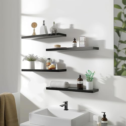 Wood Floating Shelves for Wall Decor (4 Count)