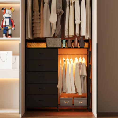 Dresser with Hanging Rack