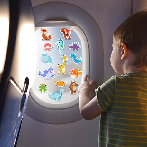Window Clings Stickers for Kids Window Gel Clings Decals Thick Gel Clings Toddlers and Adults Classroom Home Nursery Airplane Birthday Party Supplies