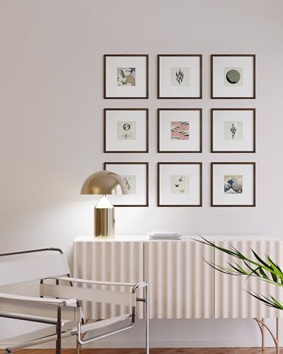 Walnut Oak Wood 10x10 Picture Frames (9 Count)