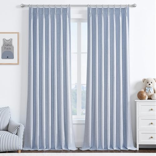 DustyBlue 108 Inches Light Blocking Curtains for Extra High Ceiling Room 2 Panels Set (2 Count)