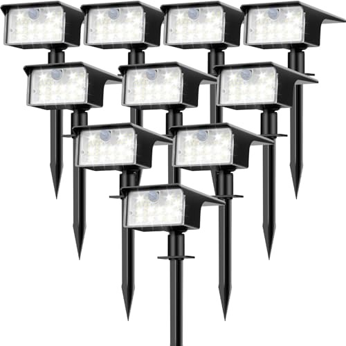 10 Pack 62 LED Solar Spot Lights Outdoor Motion Sensor with 3 Modes (10 Count)