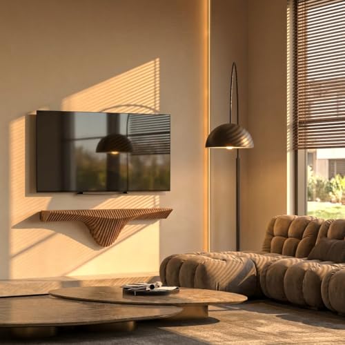 Parametric 50 Floating Shelf Modern Geometric 3D Wavy Wooden Wall Piece