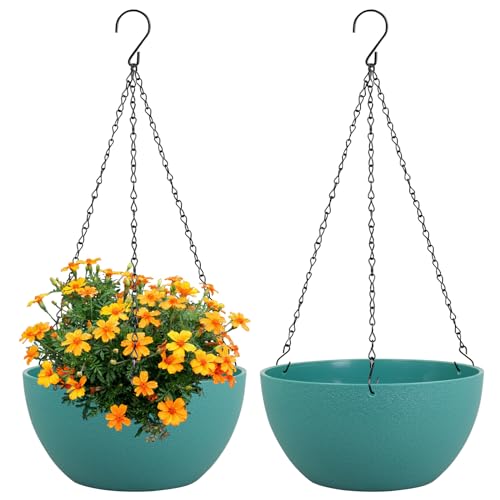 8 inch Small Hanging Planters Plant Pots for Indoor Outdoor Plants (2 Count)