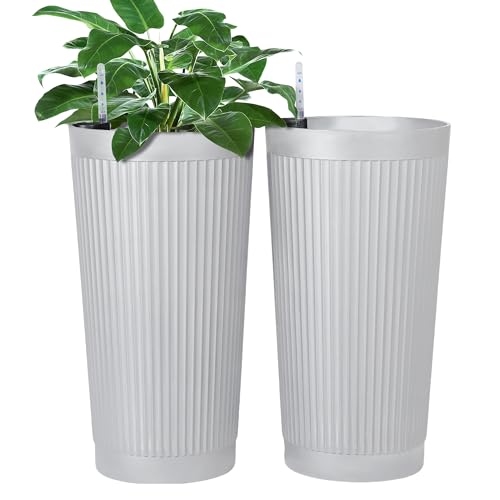 Self Watering Tall Planters Set of 2 (2 Count)
