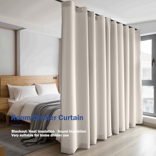 Room Divider Blackout Curtain Track Curtains Wall Dividers Panels Screen for Living Rooms Bedroom Office Privacy Partition Separation