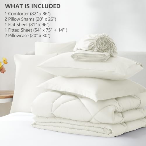 Full Comforter Set 82"x86" Ivory