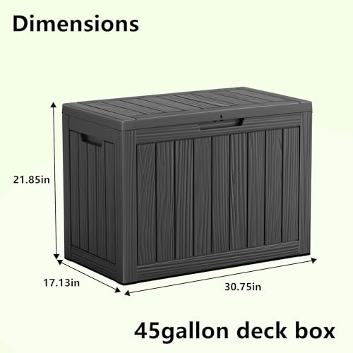 45 Gallon Deck Boxes Outdoor Waterproof