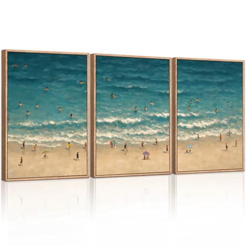 Summer Beach Framed Canvas Wall Art